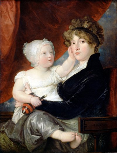 Mrs. Benjamin West II mit ihrem Sohn Benjamin West III von Benjamin West